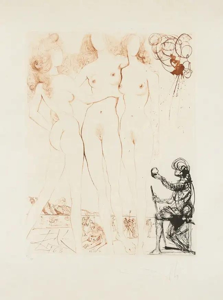 Judgement of Paris (Three Graces) (Field 63-3I; M&L 123b) by Salvador Dali