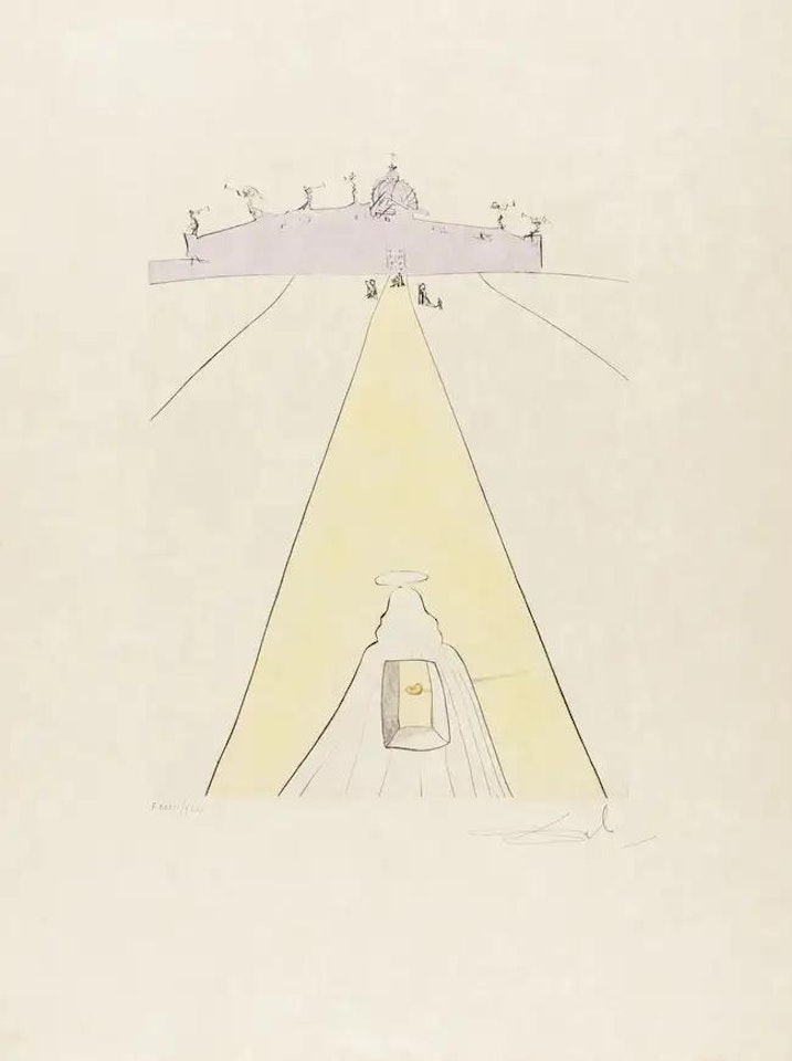 God, Time, Space, and the Pope (Field 74-8I; M&L 667d) by Salvador Dali