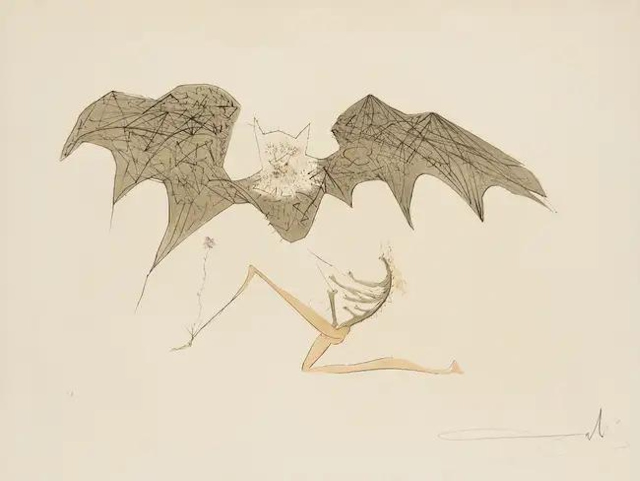 L"Ange de la mélancolie (Field 72-5D; M&L 564a) by Salvador Dali