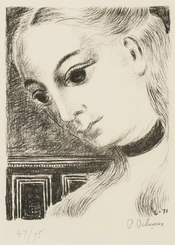 Anne de Profil (Jacob 46) by Paul Delvaux