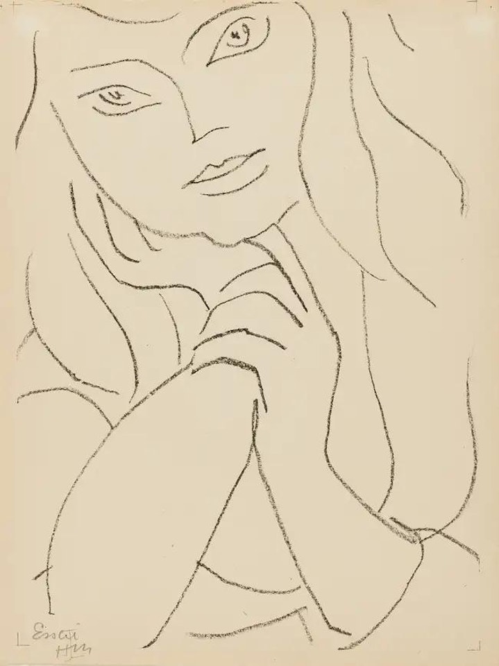 Femme Assise, la Main sur le Menton (See Duthuit Books 11 p.79) by Henri Matisse