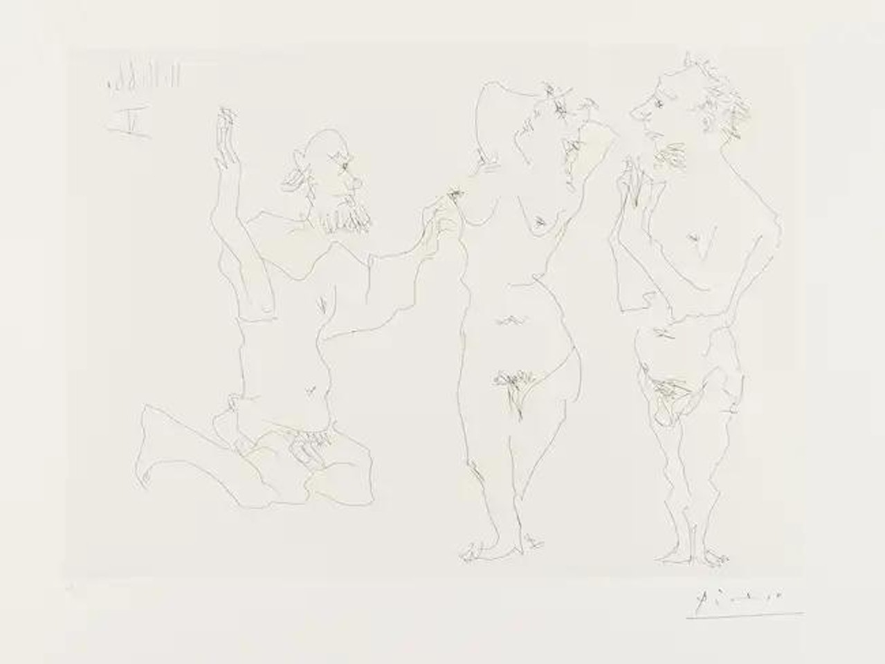 Two Old Men Courting Nude (Bloch 1411) by Pablo Picasso