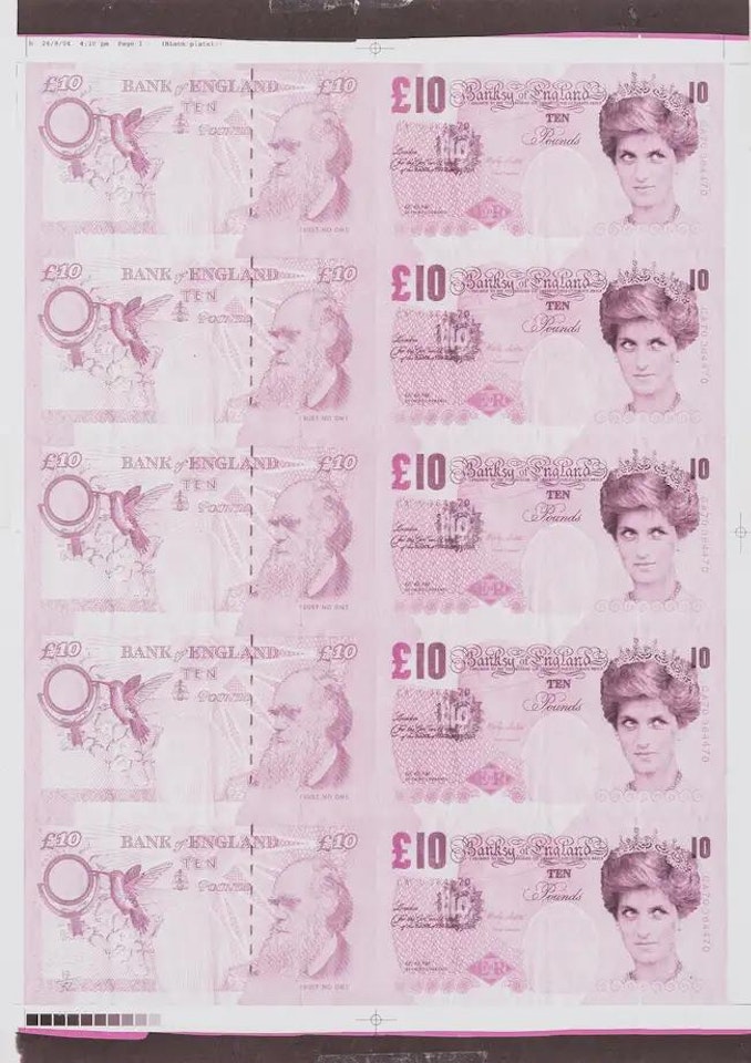 Di-Faced Tenner (Pink) by Banksy