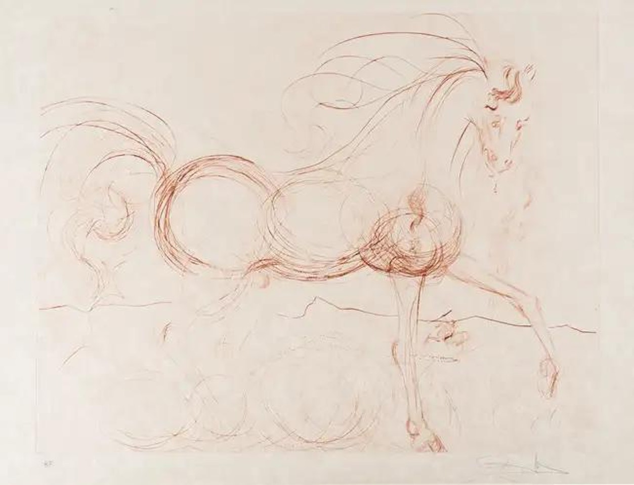 L"Etalon Blanc (Hommage au cheval) (Field 74-9; M & L 639b) by Salvador Dali