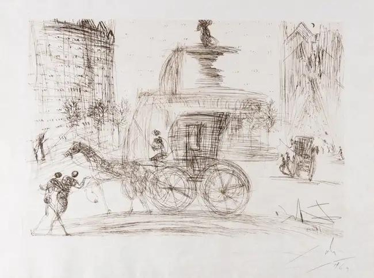 Plaza Fountain, New York City (Field 64-3-C; M&L 114b) by Salvador Dali