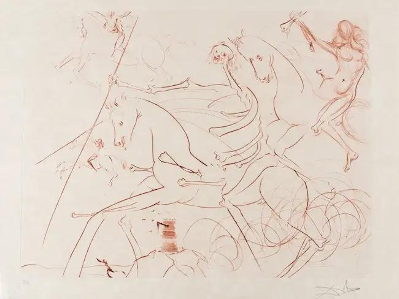 Apocalyptische Reiter (Field 74-18; M&L 722c) by Salvador Dali