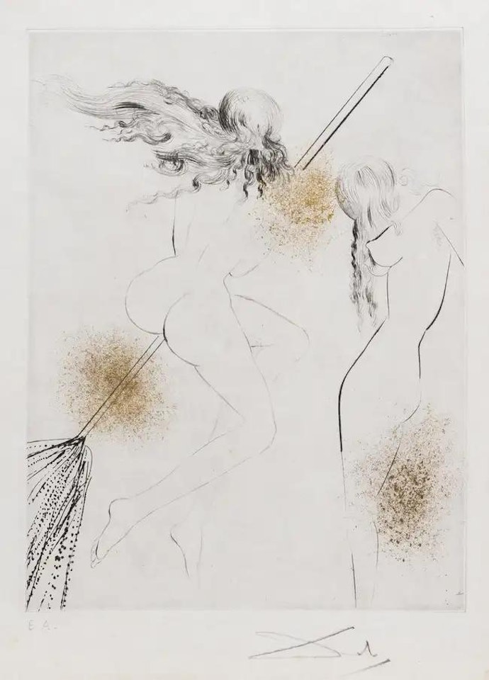 Sorcière au Balai (Field 69-1C; M&L 300g) by Salvador Dali
