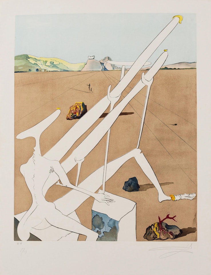 Martian Dalí Equipped with a Double Holoelectronic Microscope (Field 74-12.C) by Salvador Dali