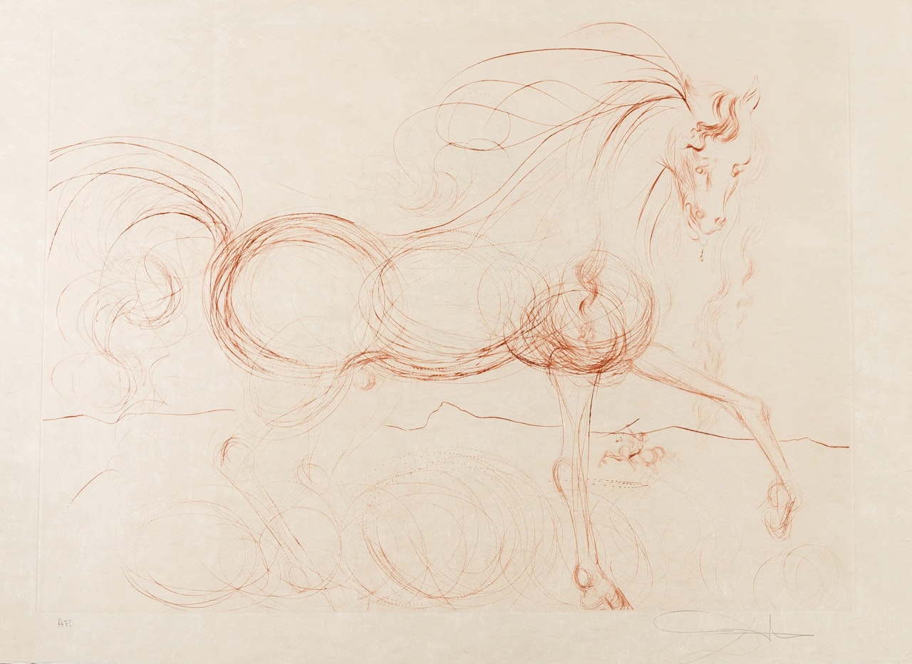L"Etalon Blanc (Hommage au cheval) (Field 74-9; M & L 639b) by Salvador Dali