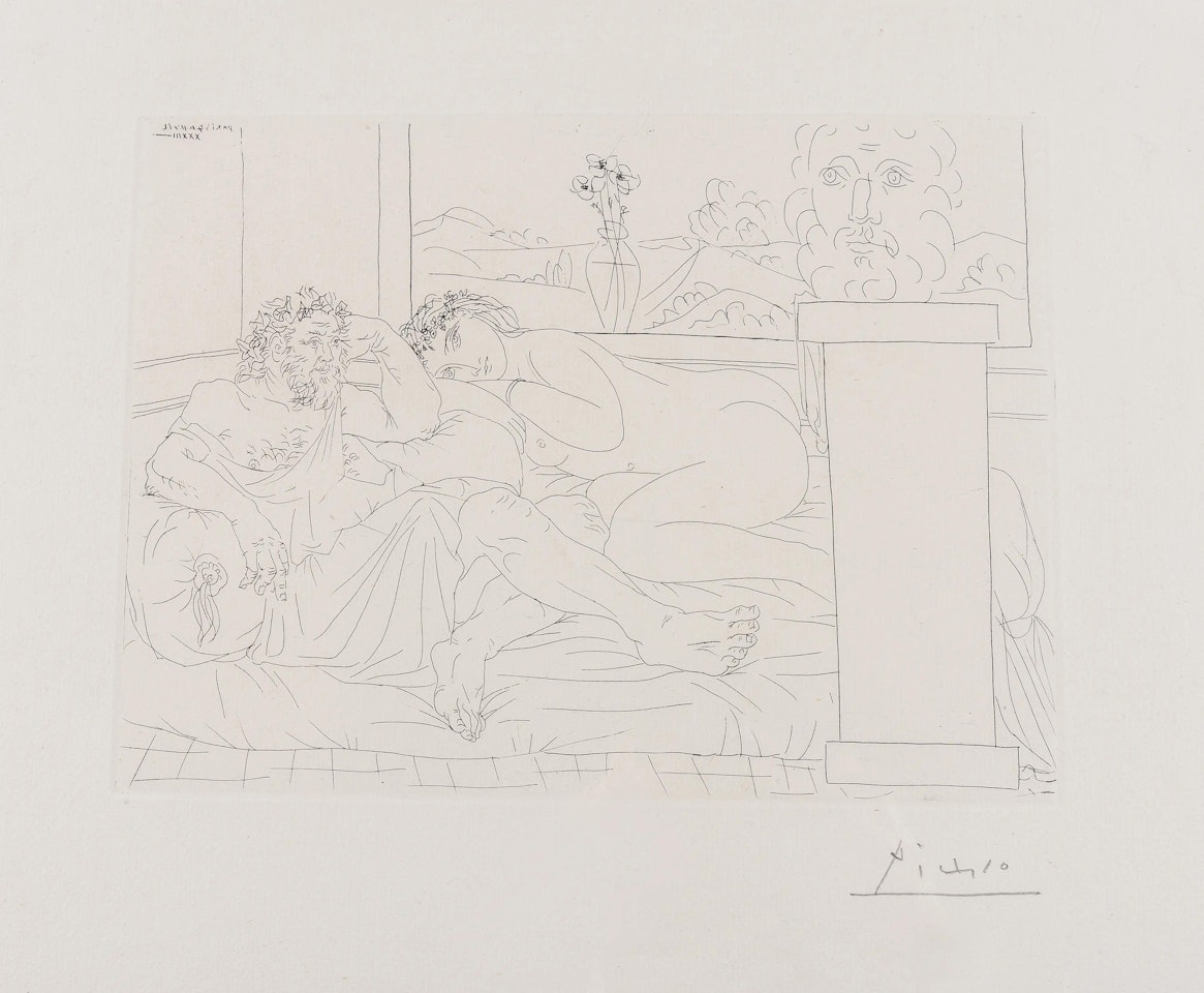 Le Repos de Sculpteur IV (from the Vollard Suite) (Bloch 174) by Pablo Picasso