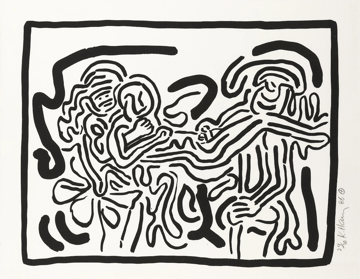 Bad Boys, One plate (See. Littmann p.57) by Keith Haring