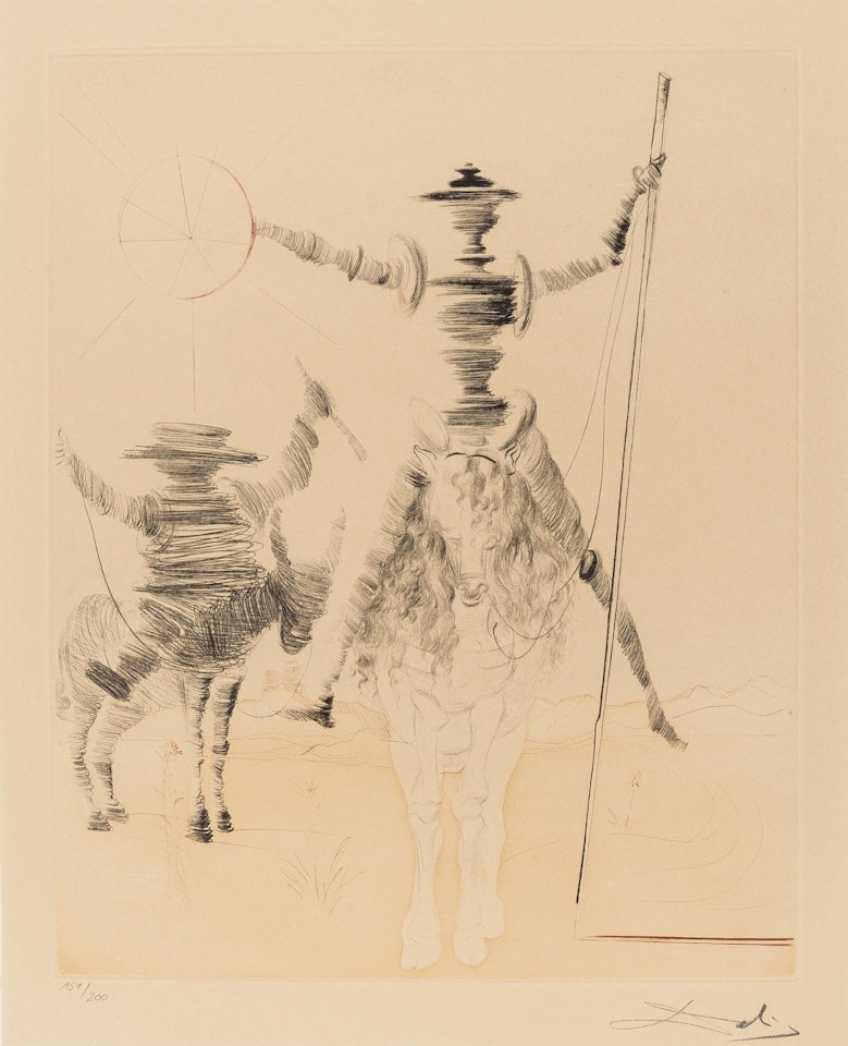 Don Quichotte and Sancho Panza (Field 68-1) by Salvador Dali
