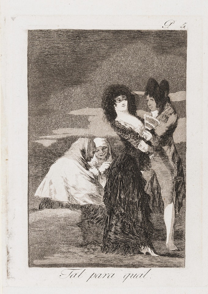 Tal para qual, plate 5 from "Los Caprichos" by Francisco José de Goya