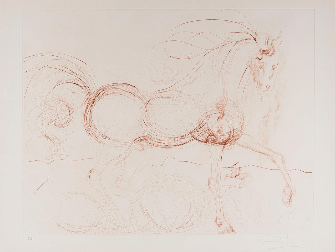L"Etalon Blanc (Hommage au cheval) (M & L 639a) by Salvador Dali