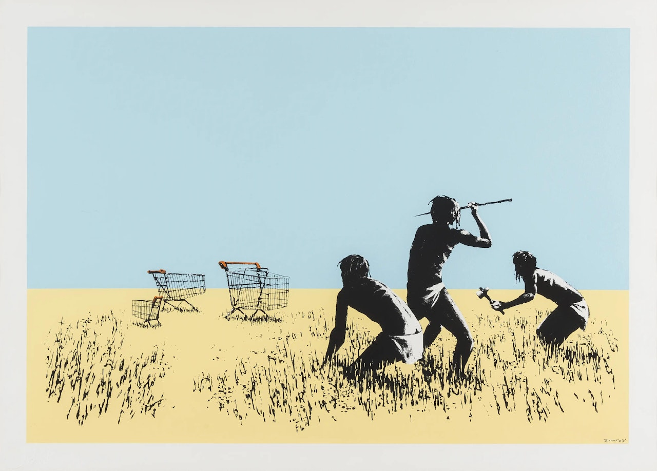 Trolleys (colour) by Banksy
