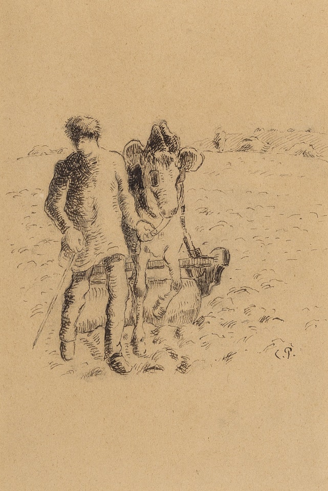 Jeune Paysan Roulant un Champ by Camille Pissarro