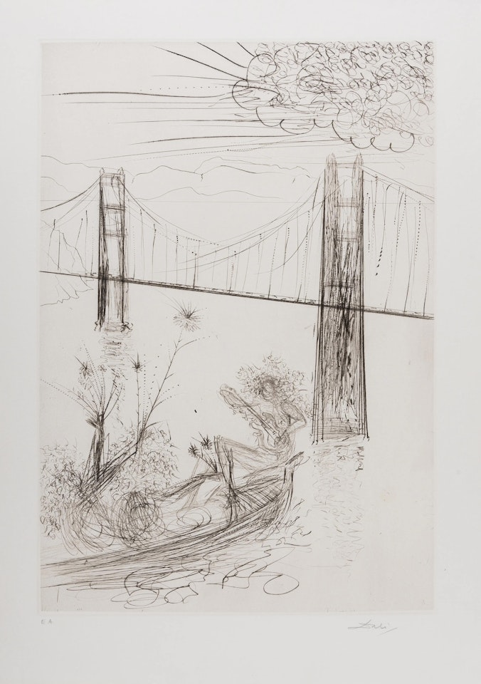 San Francisco. Golden Gate Bridge (Field 70-4-E) by Salvador Dali