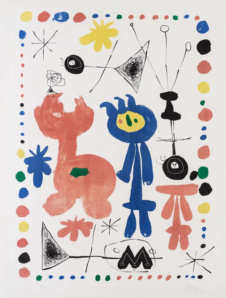 Figure et Oiseau (Mourlot 68) by Joan Miró