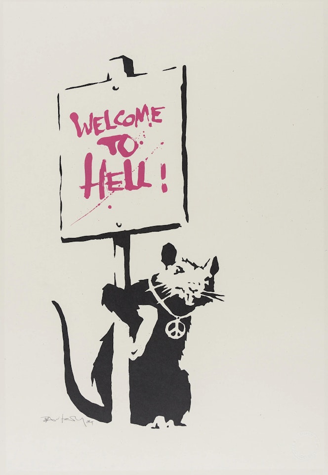 Welcome to Hell (Pink) (Signed) by Banksy