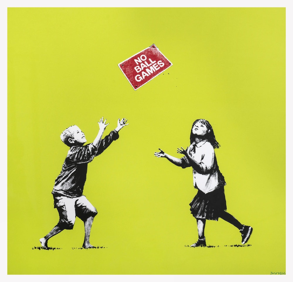 No Ball Games (Green) (Signed) by Banksy