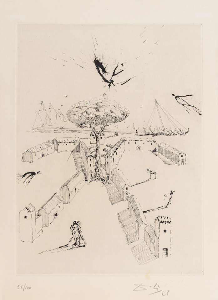 La Plage de Sète (Field 67-10.F) by Salvador Dali