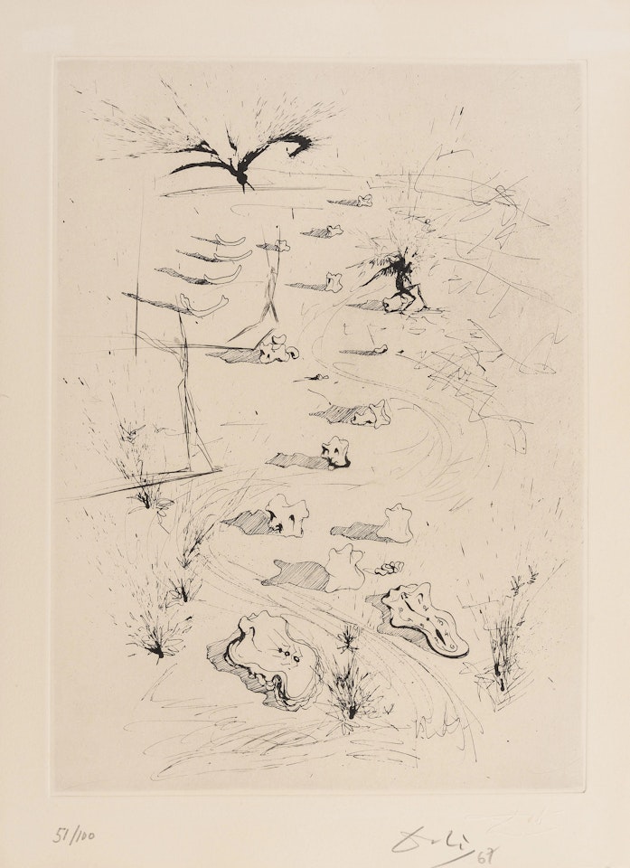 La Tranchée(Field 67-10.D) by Salvador Dali
