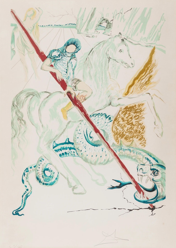 St. George (The Lance of Chivalry) (Field 78-10-A) by Salvador Dali
