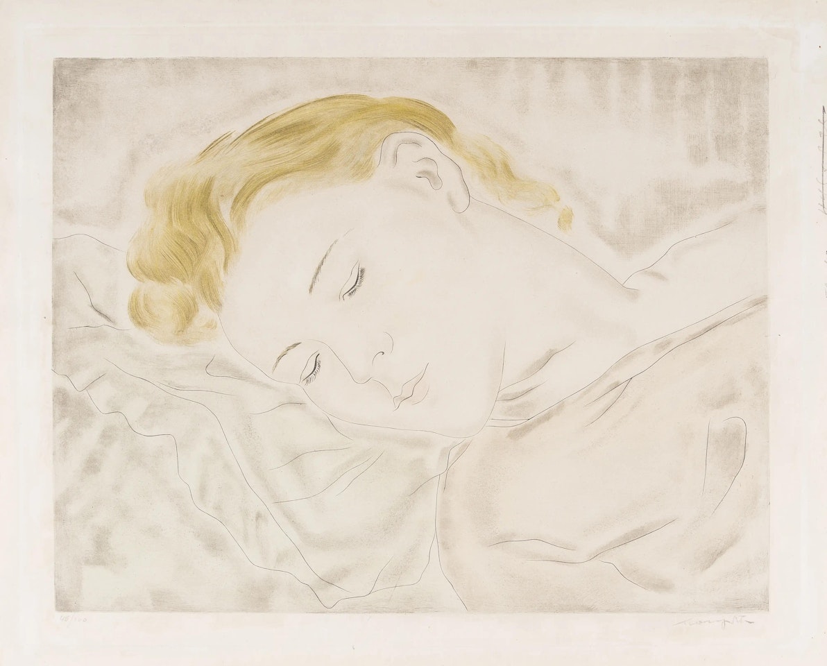 Femme Endormie (Buisson 30.07) by Leonard Tsuguharu Foujita