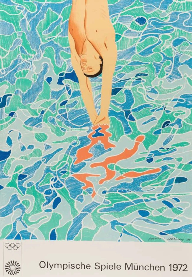 Diver Poster for Olympische Spiele München (Baggot 34) by David Hockney