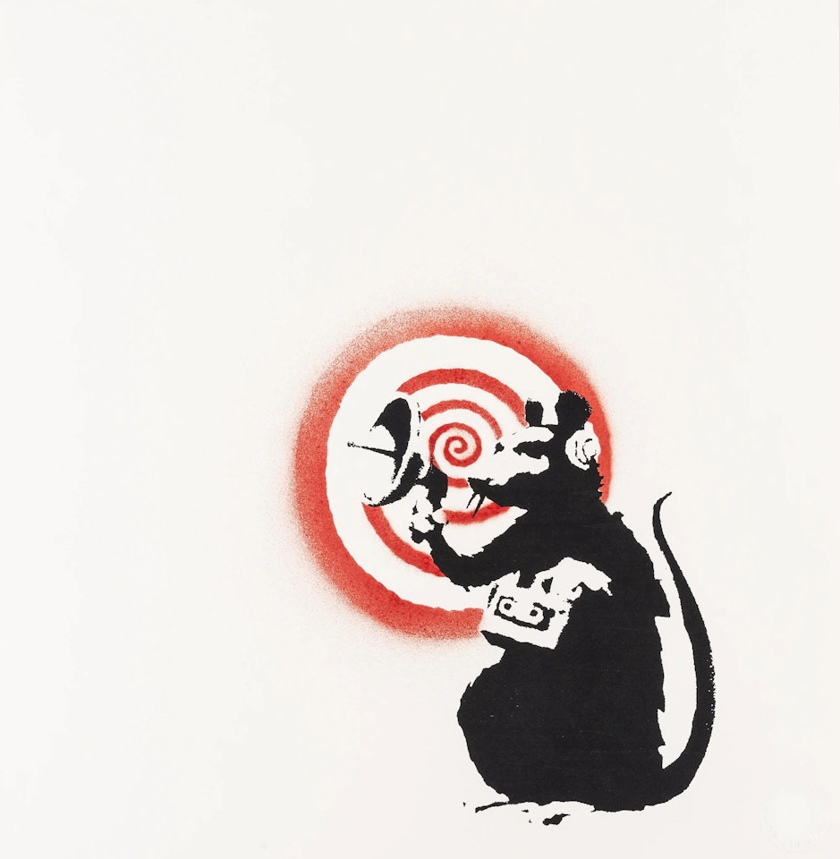 Radar Rat (hand sprayed) by Banksy