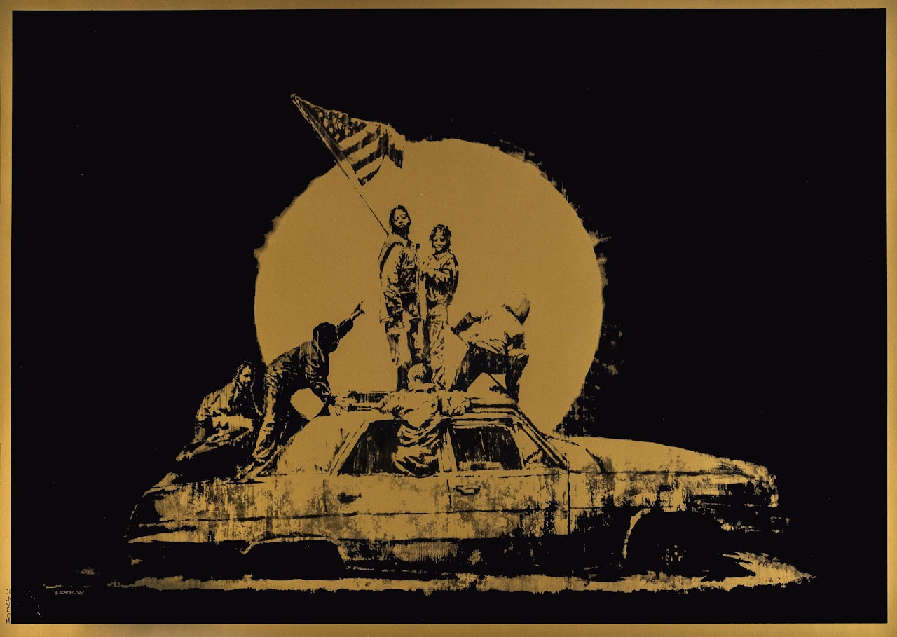 Gold Flag Ghetto Crew AP (Signed) by Banksy