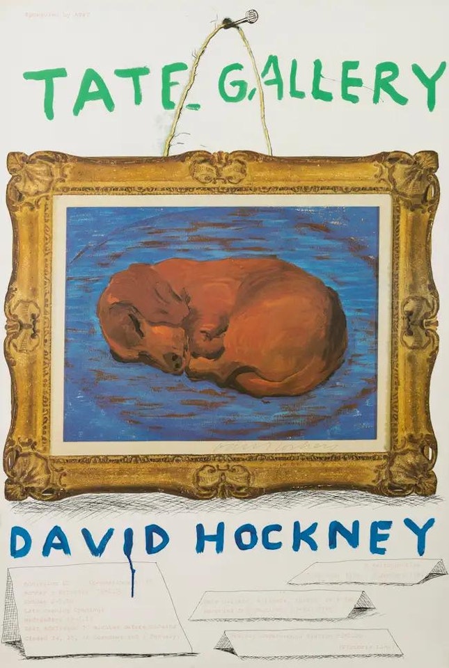 A poster for David Hockney: A Retrospective by David Hockney