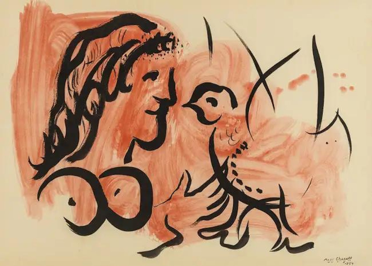 Femme a l"oiseau by Marc Chagall