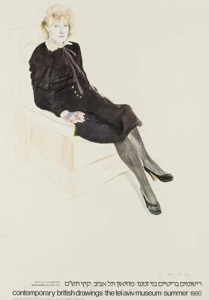 A poster for Contemporary British Drawings (Baggott 59) by David Hockney