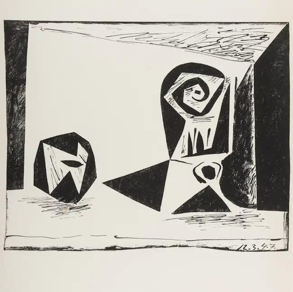 Composition au verre a pied (Bloch 431; Mourlot 77) by Pablo Picasso