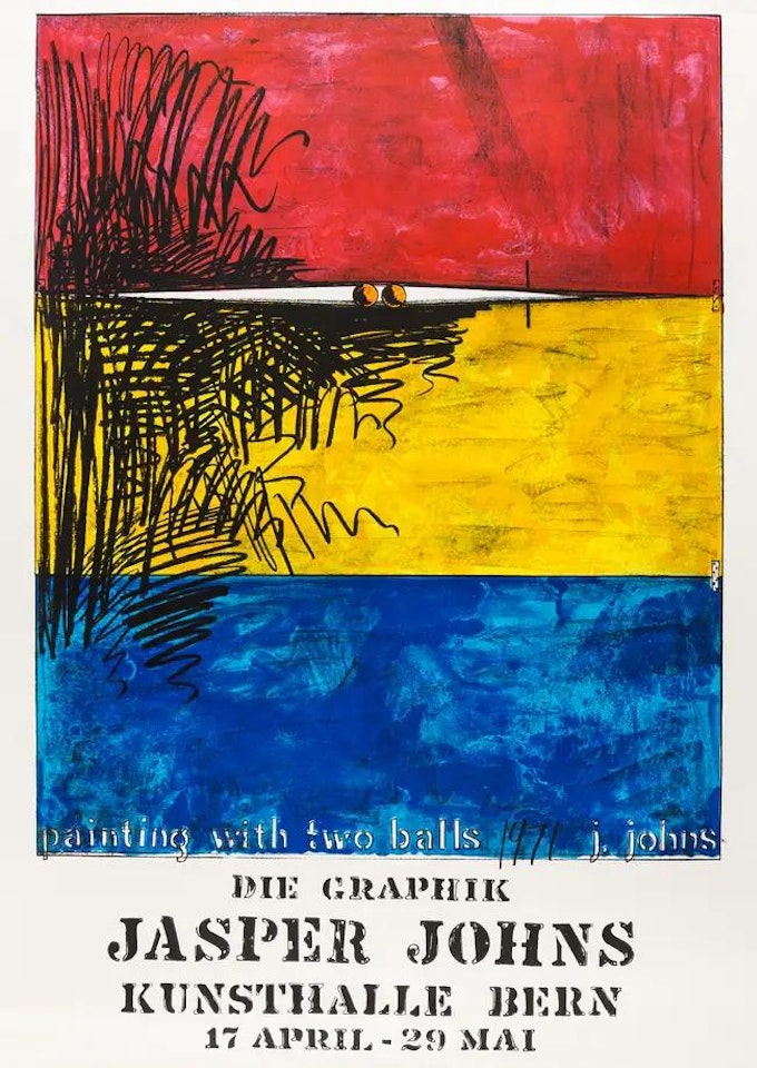 Painting with two balls, poster for the Amerika Haus Berlin by Jasper Johns