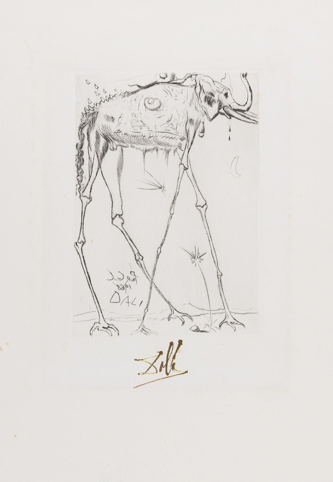 Eléphant (from Fifteen Etchings) (Field 68-4G; M&L 283-e) by Salvador Dali