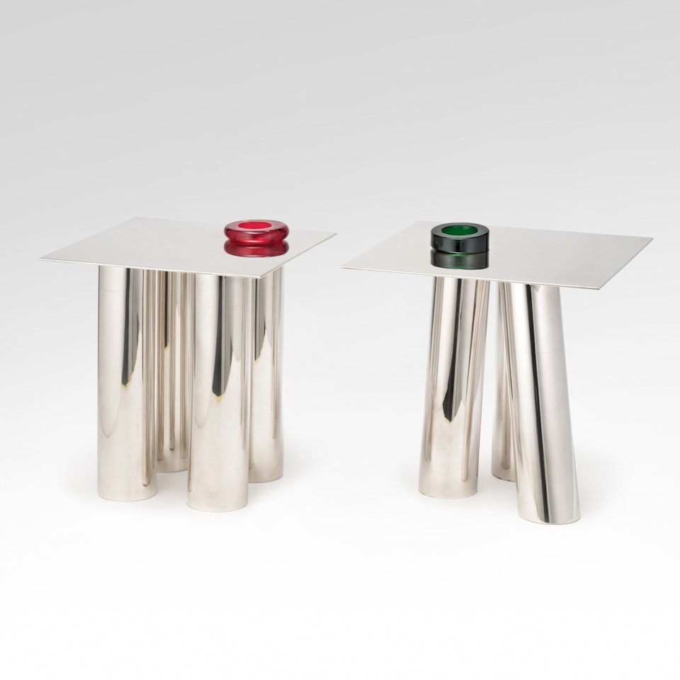 Artaxerses and Xerses vases, from the 20 Argenti Grandi series by Ettore Sottsass