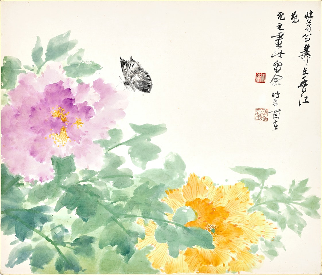 Flowers and Butterfly by Xie Zhiliu