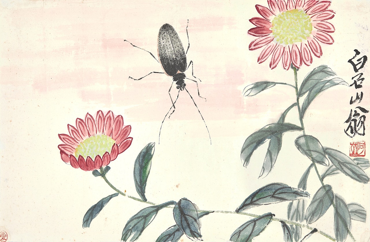Sunflower and Beetle by Qi Baishi