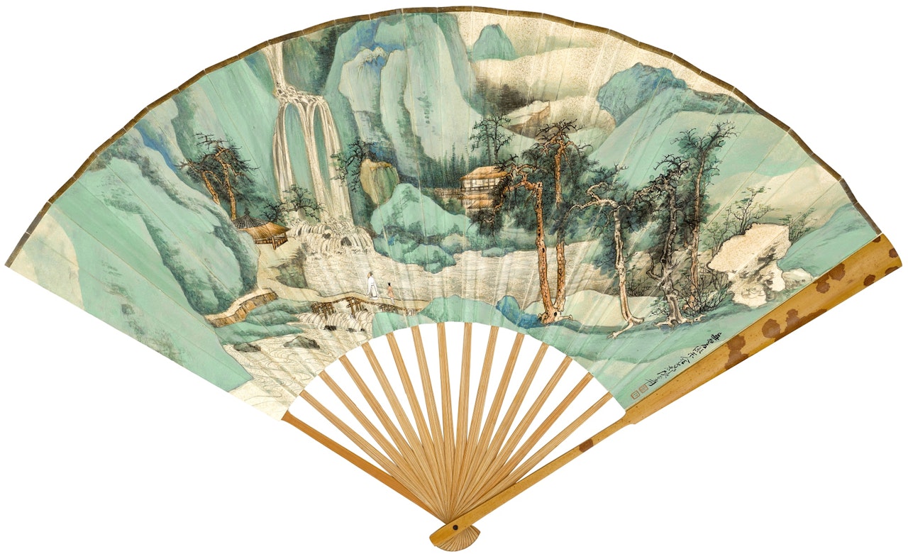 Landscape after Song Master; Calligraphy by Zhang Daqian