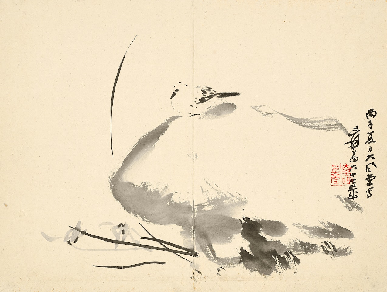 Bird and Orchid by Zhang Daqian