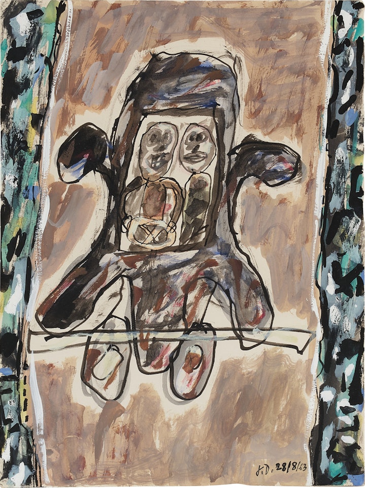Automobile à la route bistre by Jean Dubuffet