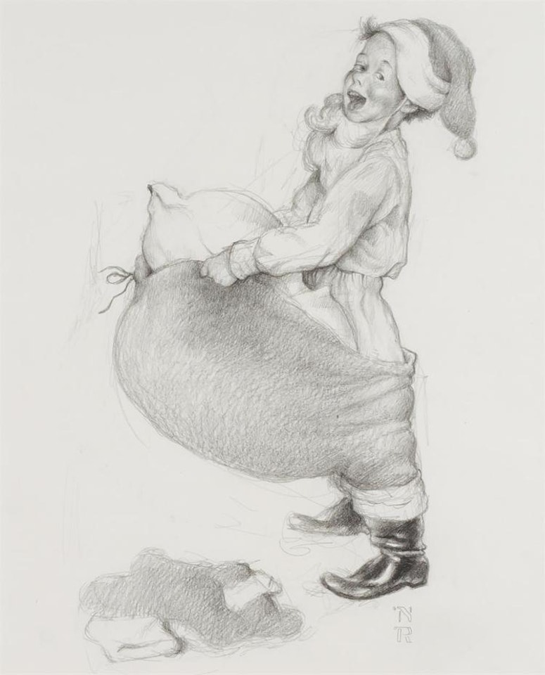 "Boy in Santa Suit" by Norman Rockwell
