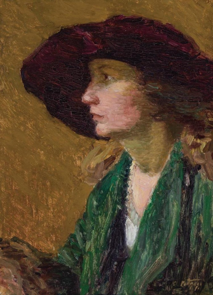 "The Maroon Hat," by Edward Henry Potthast