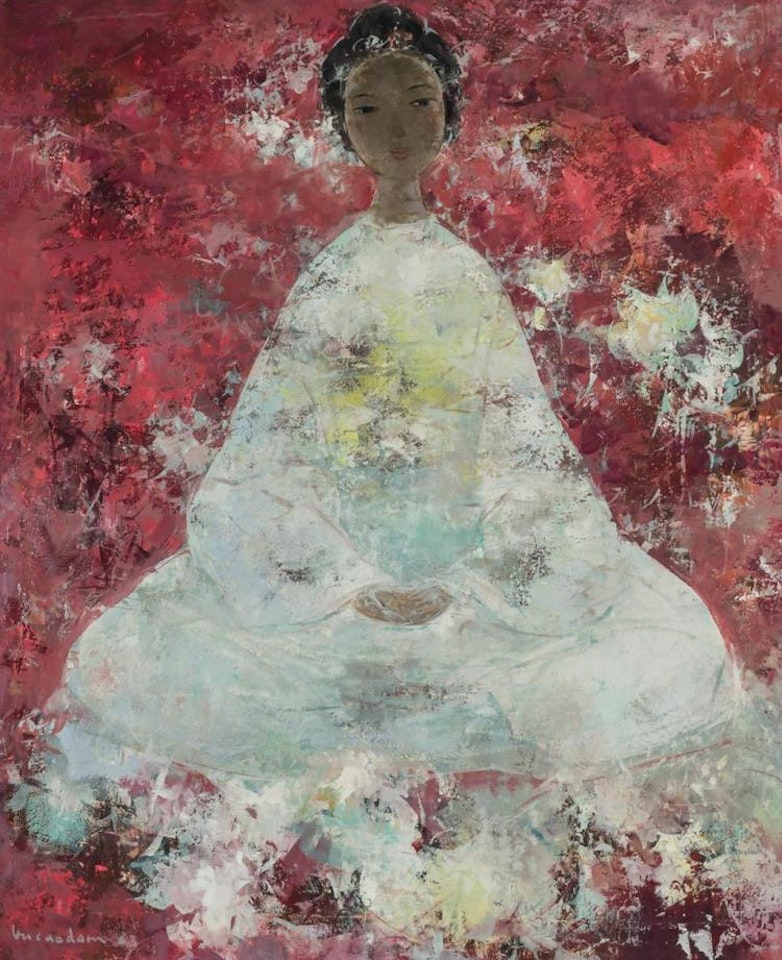 "Femme au Fond Rouge" by Vu Cao Dam