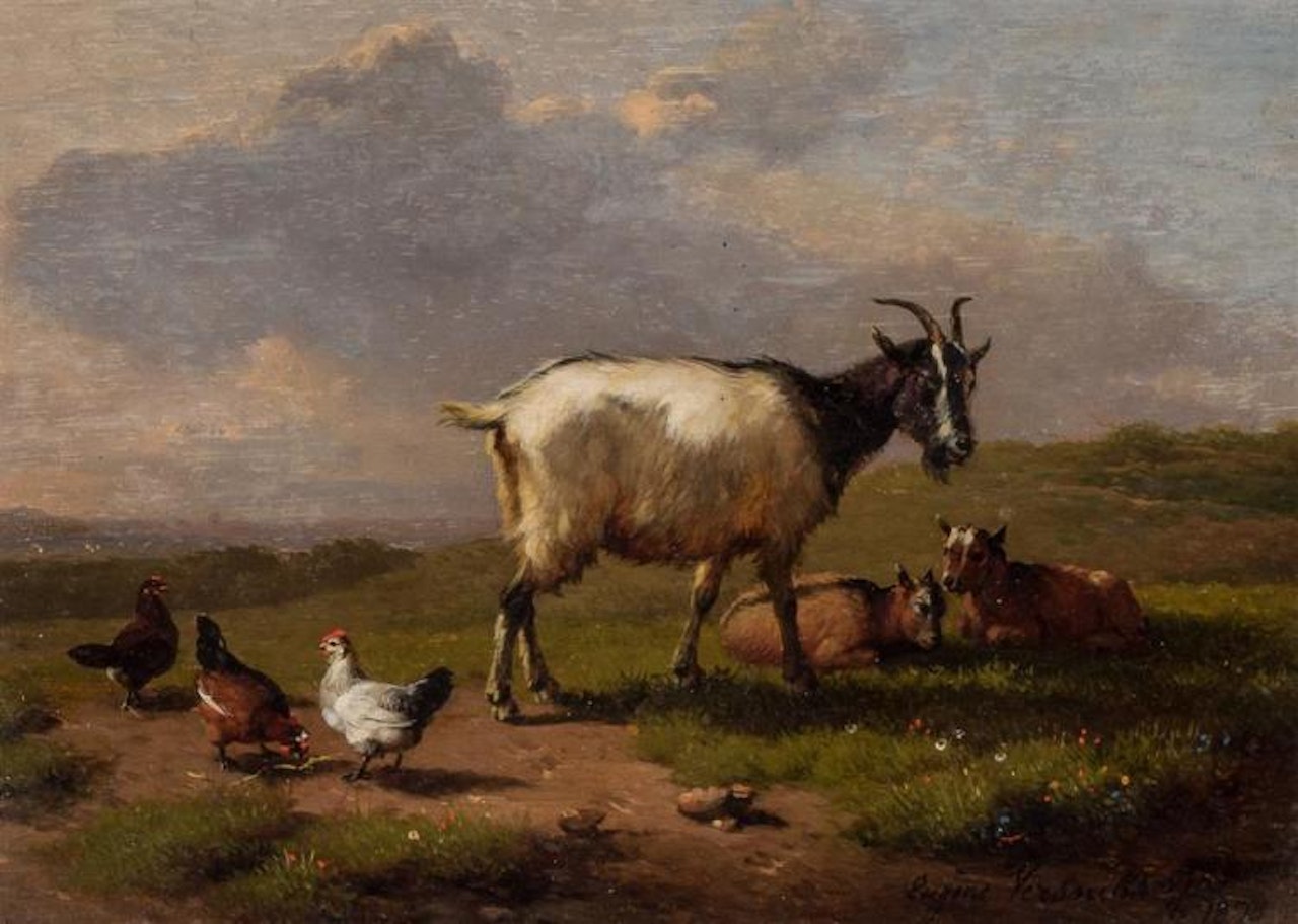 Farm Scene by Eugène Joseph Verboeckhoven
