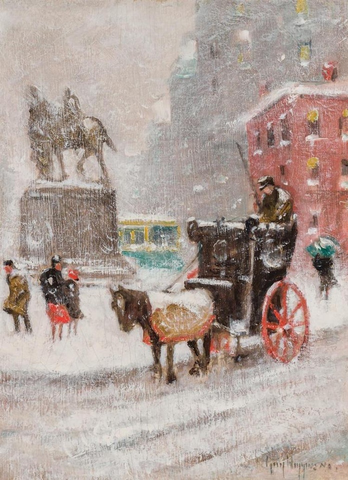"Snow Storm at The Plaza" by Guy Carleton Wiggins