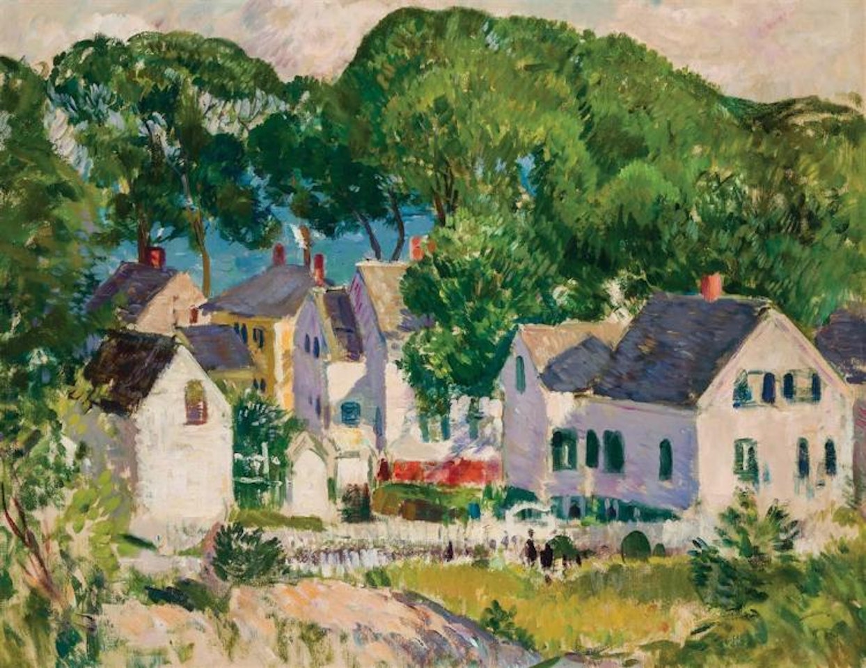 Houses in Sunlight, Gloucester by Gifford Beal