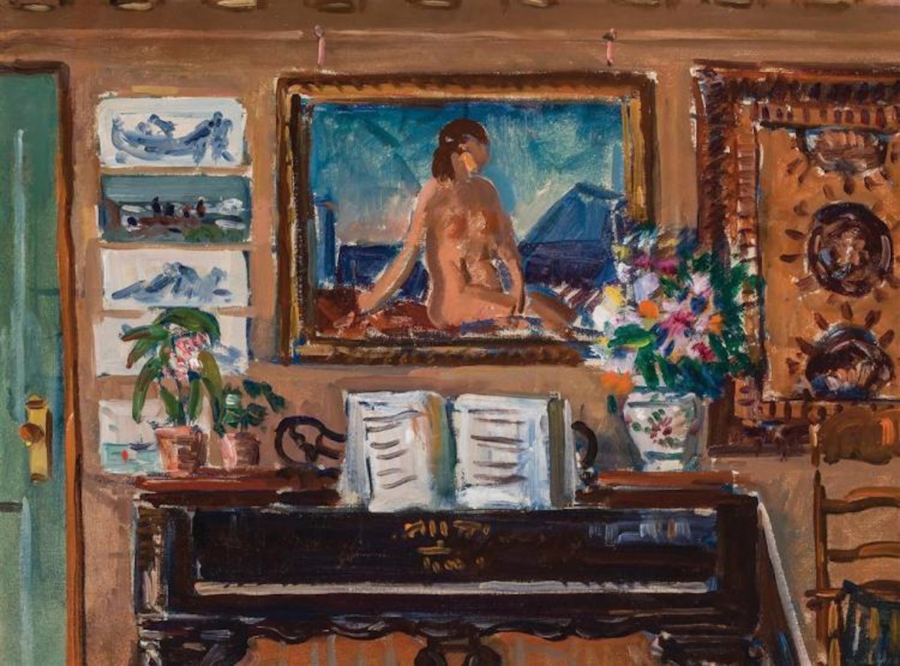 Interior with Piano by Gifford Beal